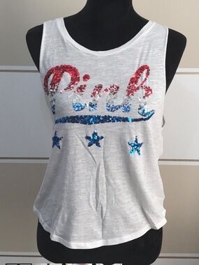 Victoria's Secret Pink Sequined Red White and Blue Tank Size XS